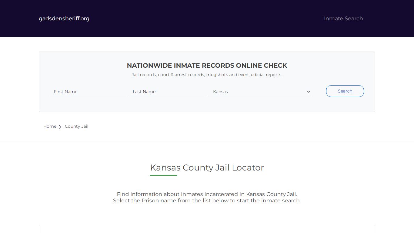 Kansas County Jail Inmate Search | Free Inmate Lookup